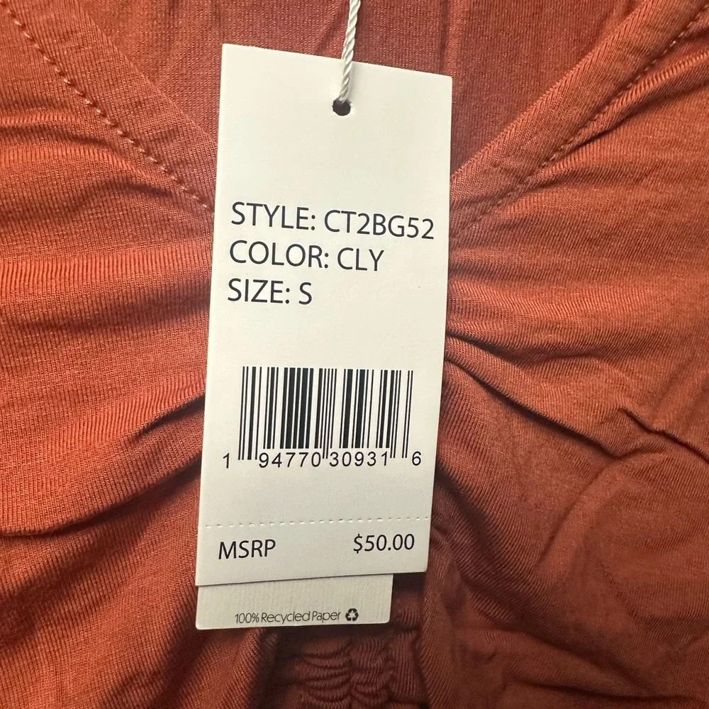 Citrus Women's Shirred Front Top Swim Coverup Burnt Orange NEW - Picture 4 of 4